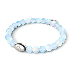 Rainbow White | Silver | Mermaid Glass Bead Bracelet