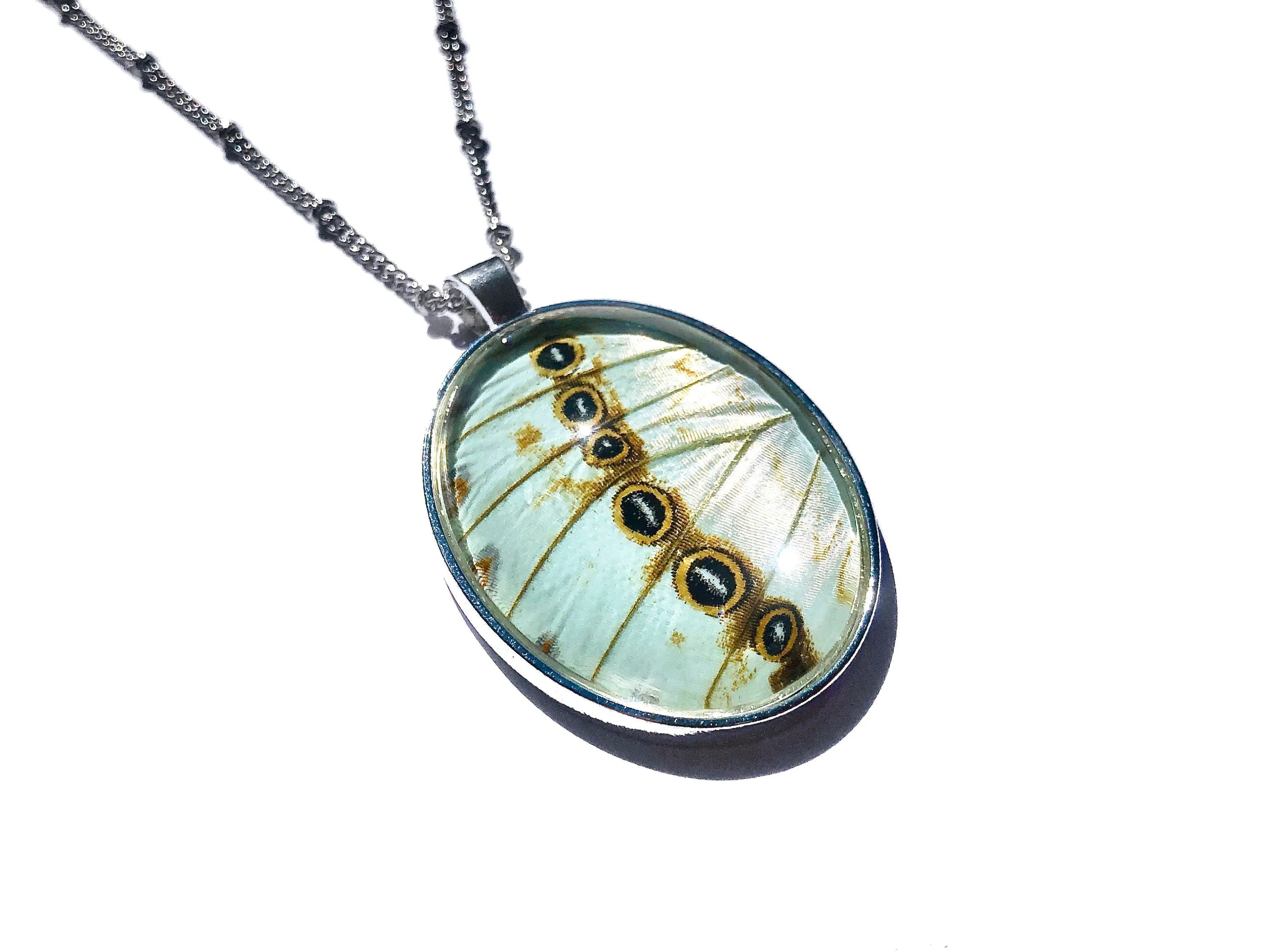 Real White Butterfly Wing Necklace
