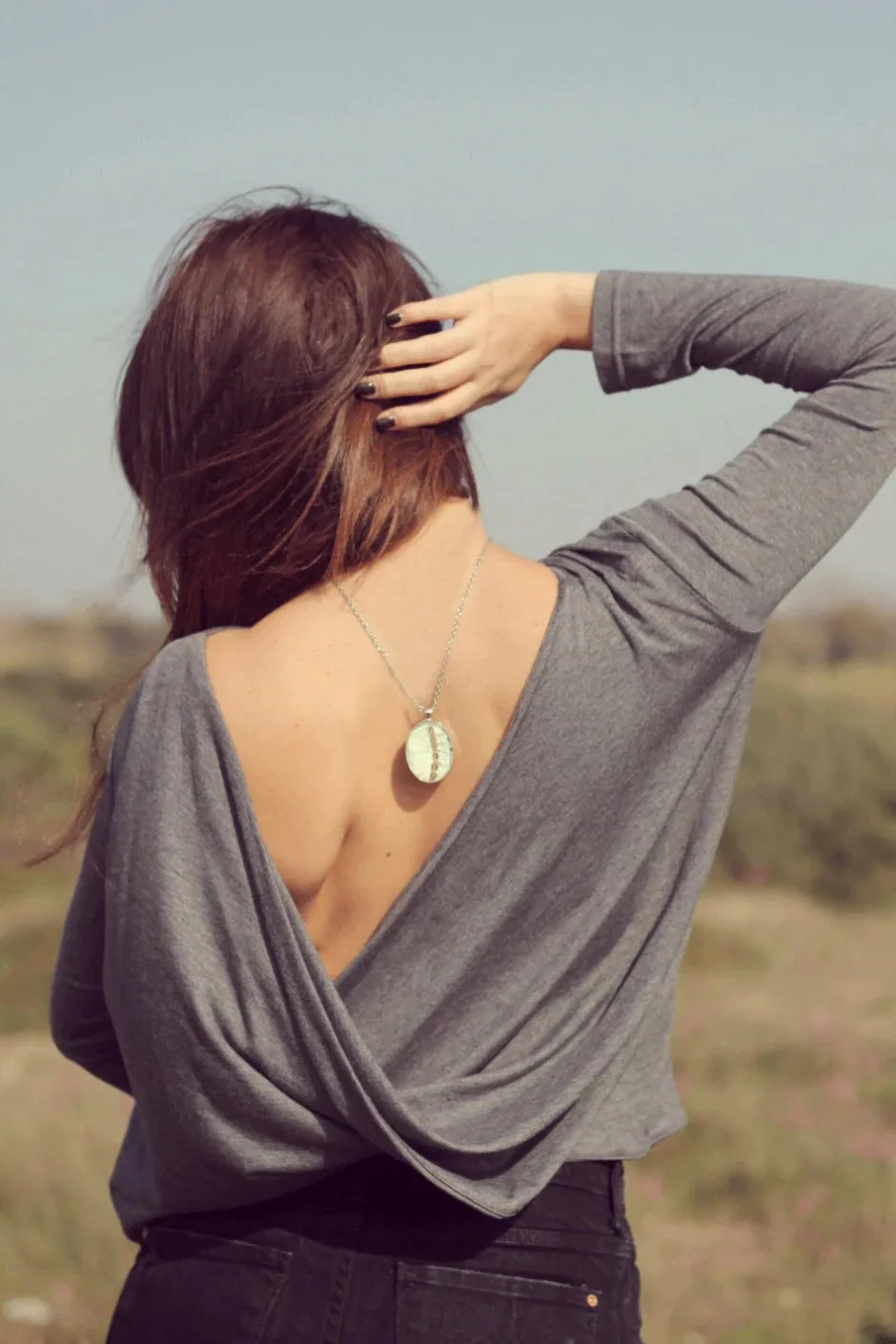 Real White Butterfly Wing Necklace