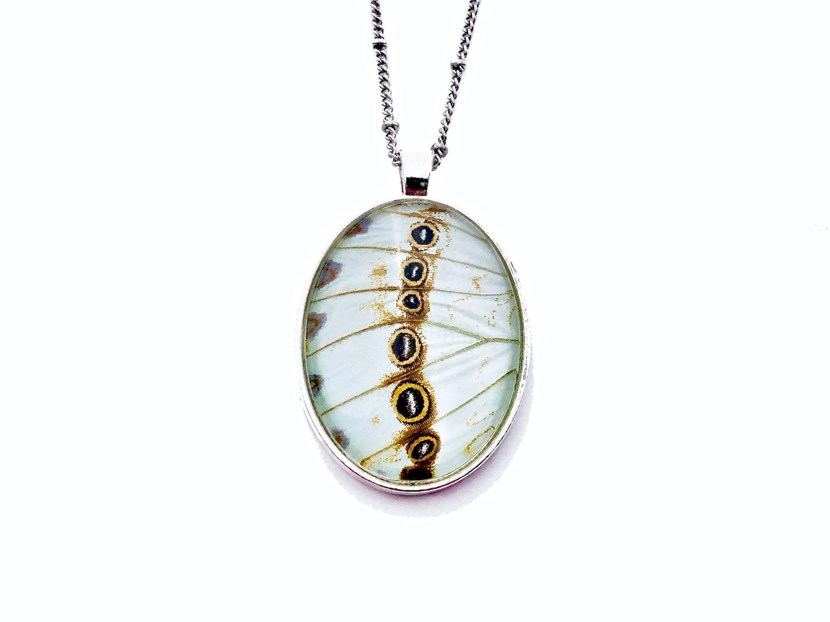 Real White Butterfly Wing Necklace