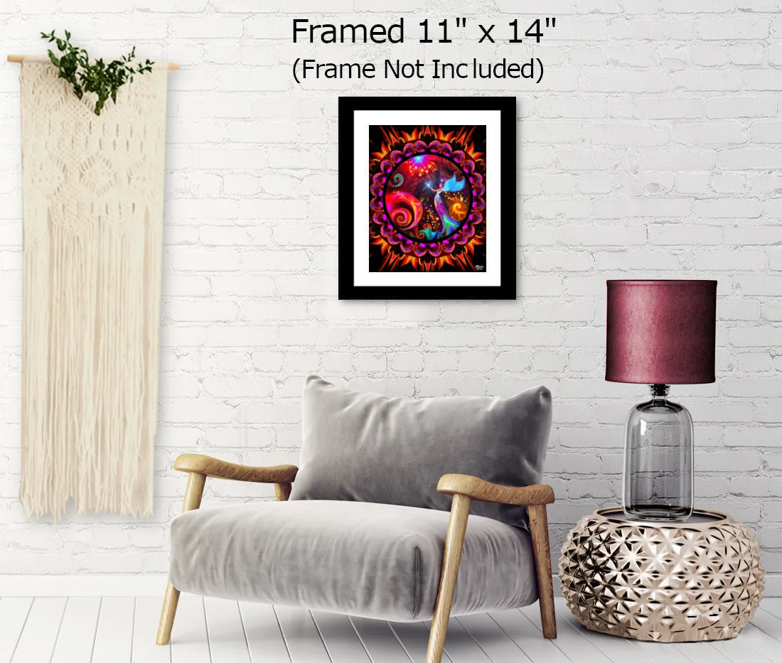 Red Root Chakra Angel Art, Reiki Energy Mandala Wall Decor -"Gratitude"