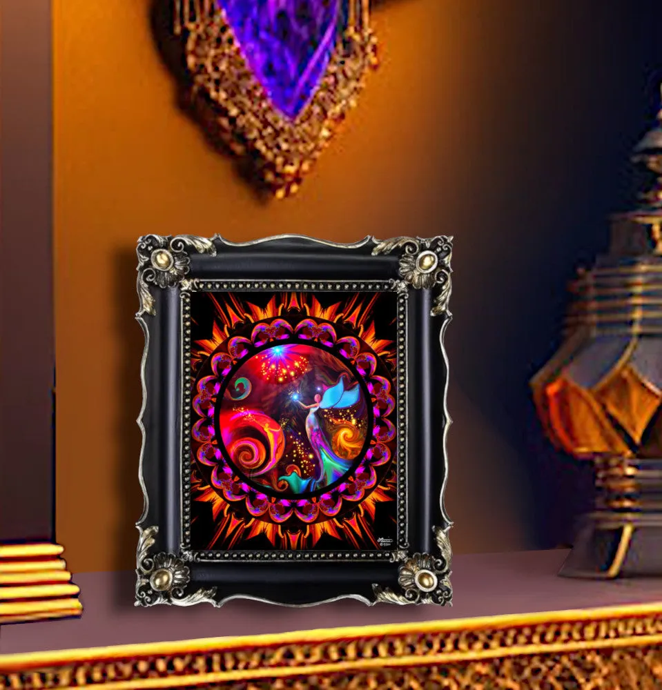 Red Root Chakra Angel Art, Reiki Energy Mandala Wall Decor -"Gratitude"
