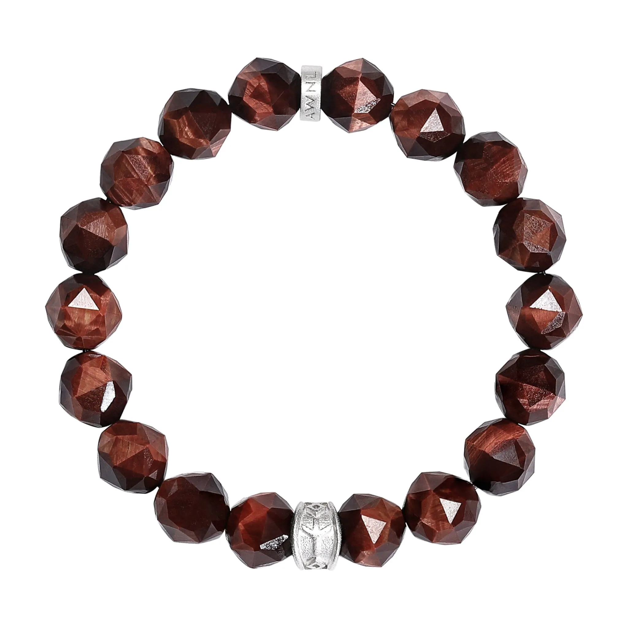 Red Tiger Eye Rune-Engraved Bracelet