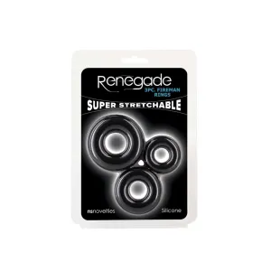 Renegade - 3pc Fireman Cock Rings - Black
