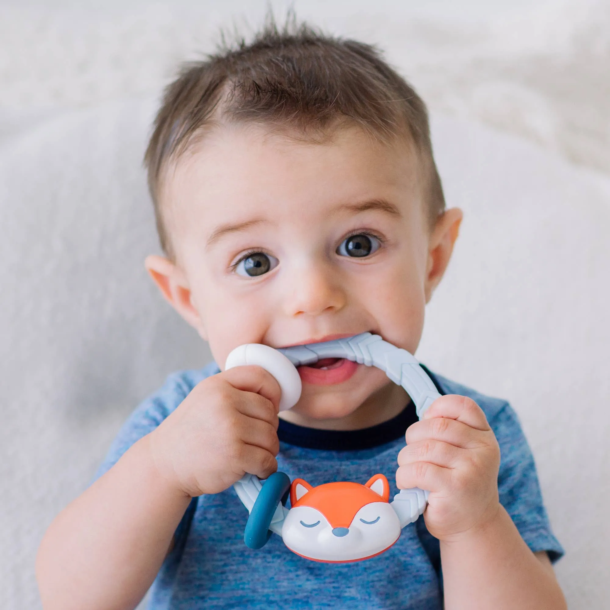 Ritzy Rattle™ Silicone Teether Rattles: Highland Cow