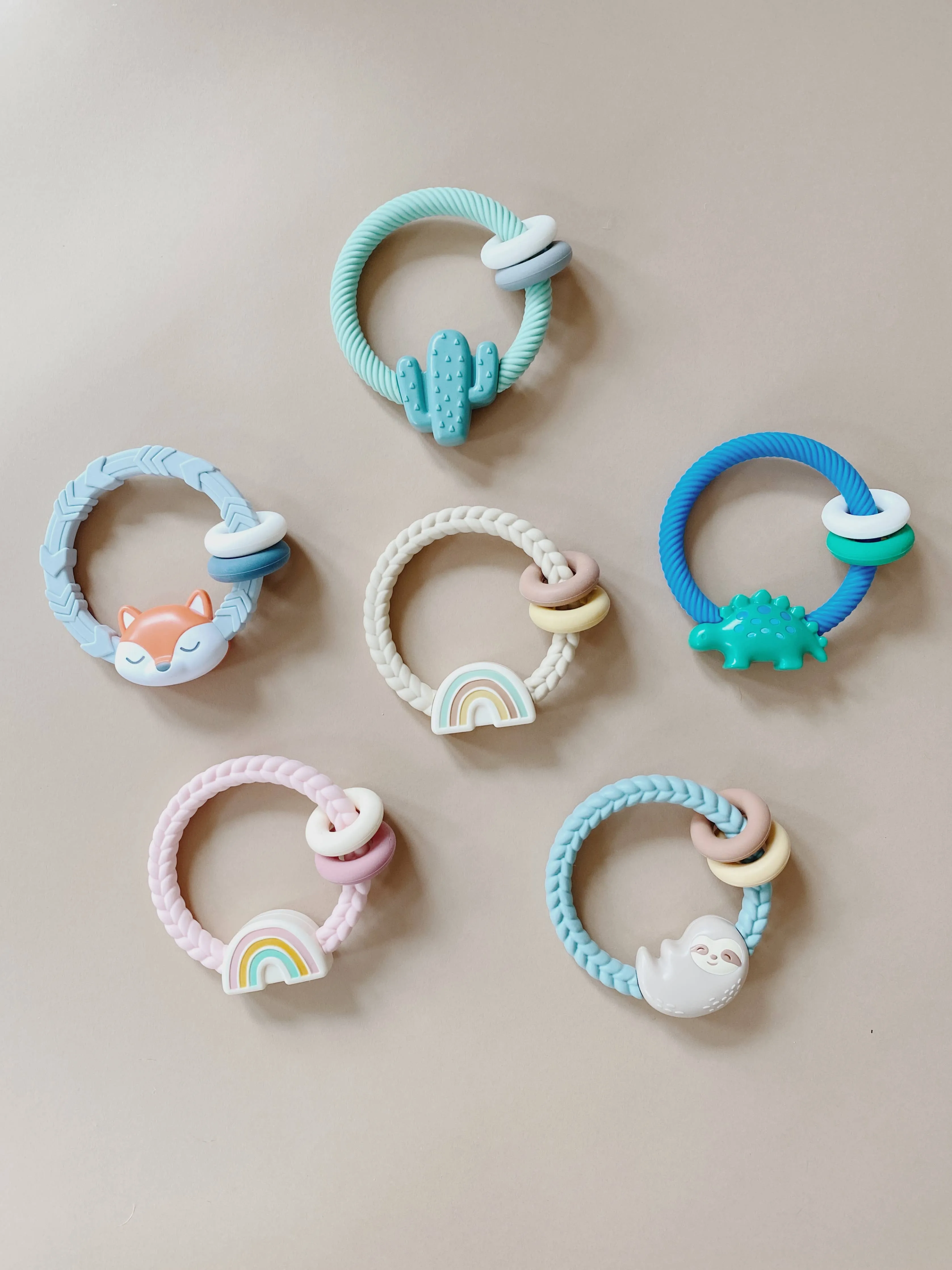 Ritzy Rattle™ Silicone Teether Rattles: Highland Cow
