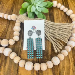 Rows of Turquoise Earrings