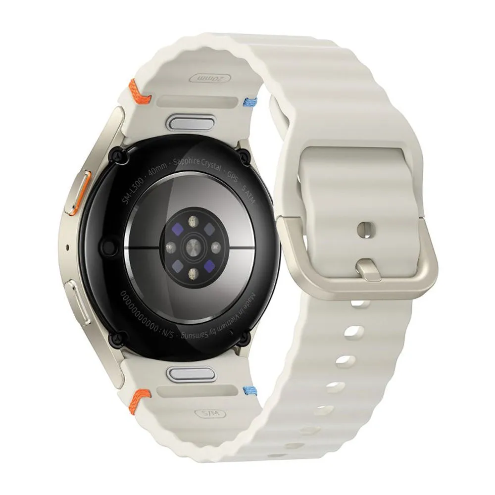 Samsung Galaxy Watch 7 SM-L300 Smart Watch (40mm - GPS) Cream Aluminum Case With Cream Sport Strap