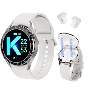 SEMAIZON Smart Watch with Earbuds 2 in 1 Sports Watch with Wireless Earphones 1.39" IPS Large Touch-Screen IP67 Waterproof Rugged Fitness Tracker (Answer/Calls) Smartwatch (White)