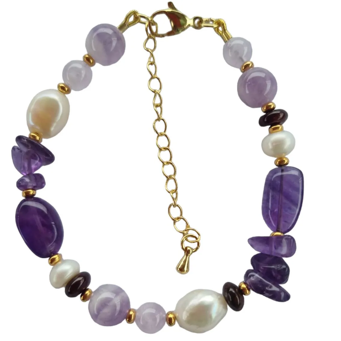 Serenity Amethyst, Garnet and Pearl Necklace
