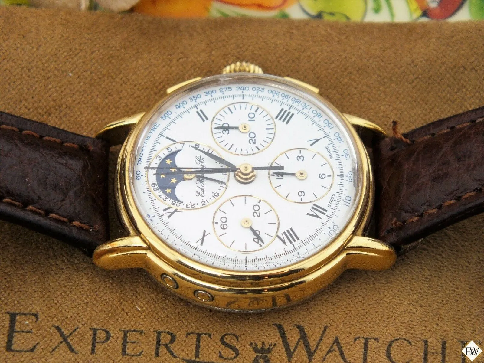 Serviced Ed Heuer Cie Moonphase Chronograph 125th Anniversary Edition Lemania