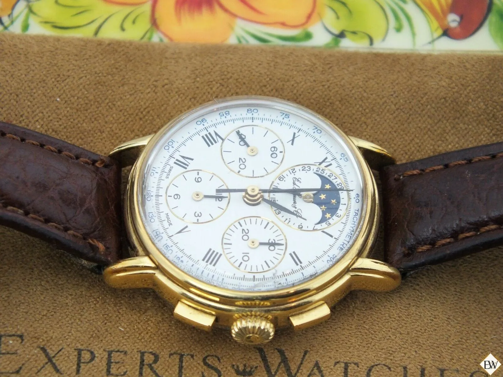 Serviced Ed Heuer Cie Moonphase Chronograph 125th Anniversary Edition Lemania