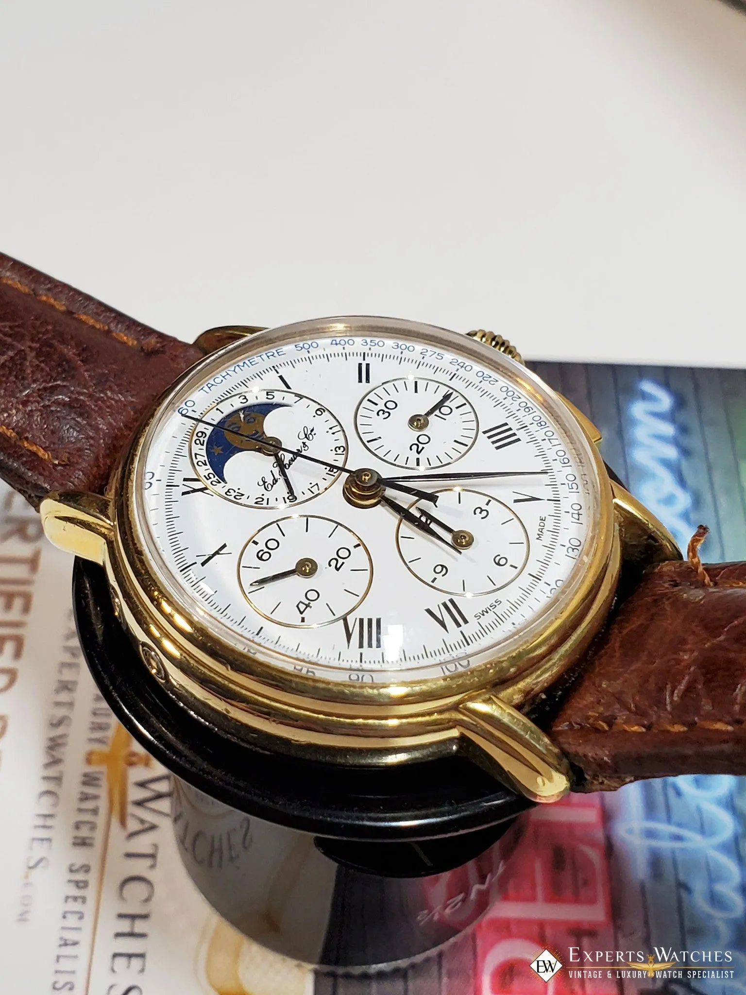 Serviced Ed Heuer Cie Moonphase Chronograph 125th Anniversary Edition Lemania