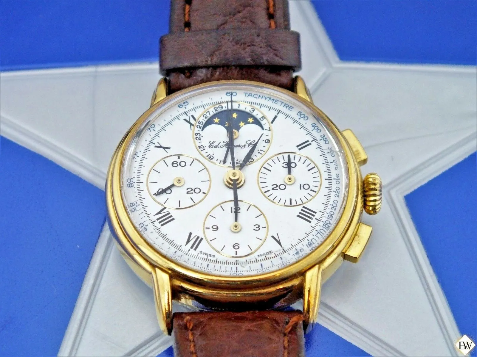 Serviced Ed Heuer Cie Moonphase Chronograph 125th Anniversary Edition Lemania