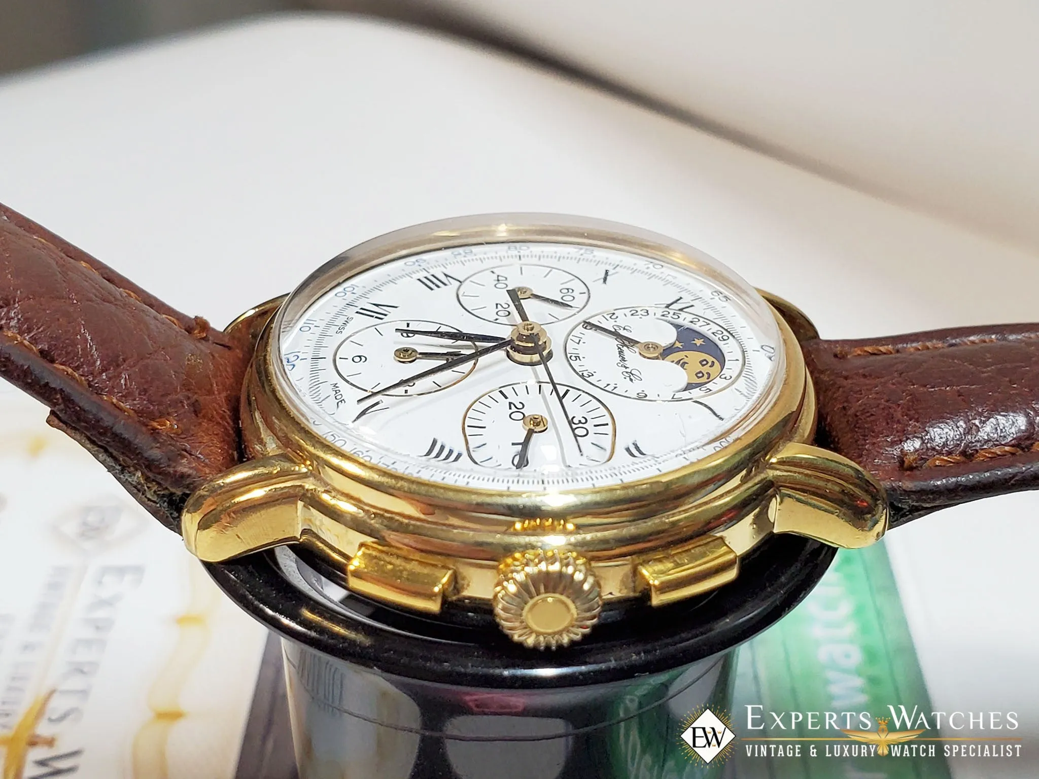 Serviced Ed Heuer Cie Moonphase Chronograph 125th Anniversary Edition Lemania
