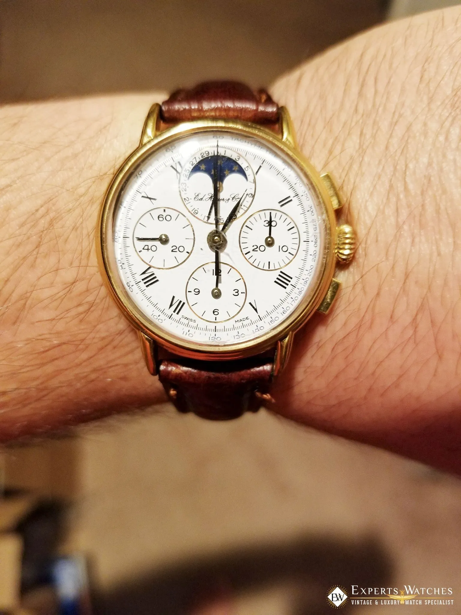 Serviced Ed Heuer Cie Moonphase Chronograph 125th Anniversary Edition Lemania