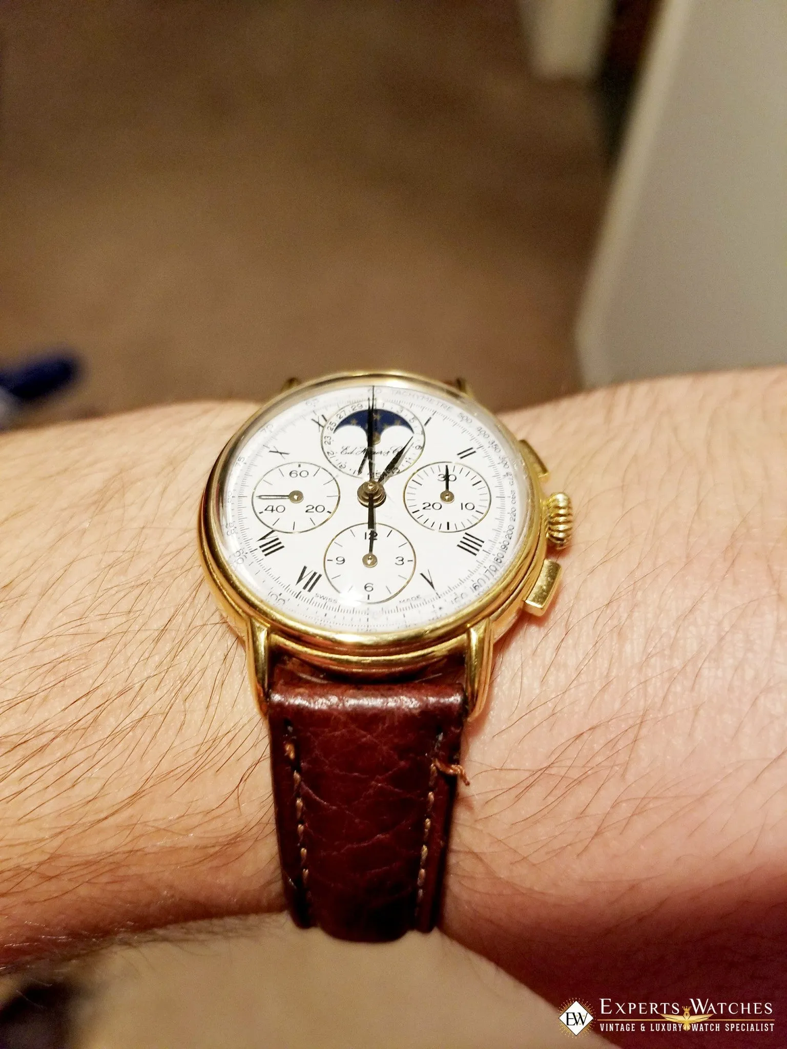 Serviced Ed Heuer Cie Moonphase Chronograph 125th Anniversary Edition Lemania