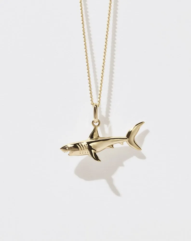Shark Charm Necklace | 23k Gold Plated