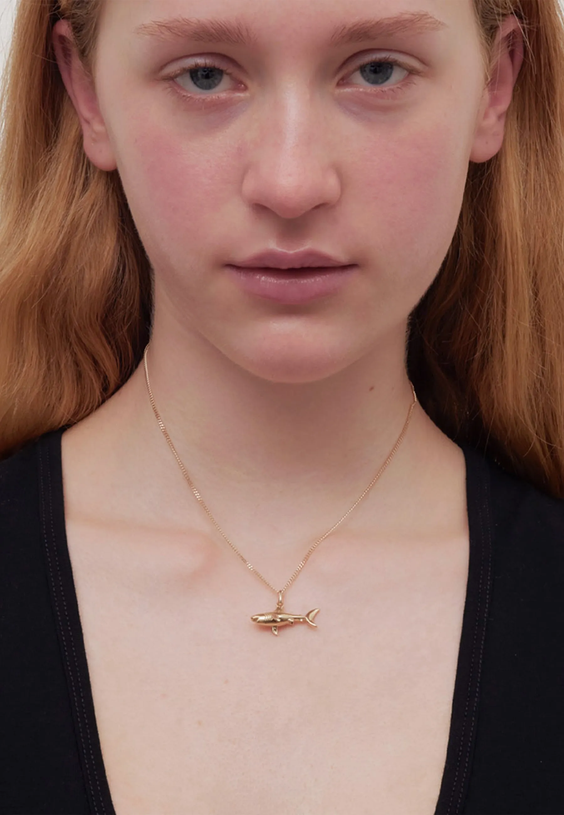 Shark Charm Necklace - Gold Plated