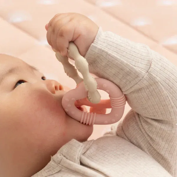Silicone Bunny Teether Rings - Pink