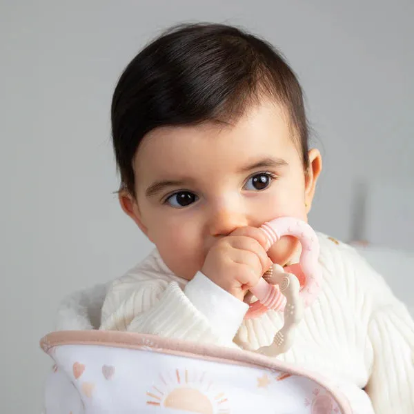 Silicone Bunny Teether Rings - Pink