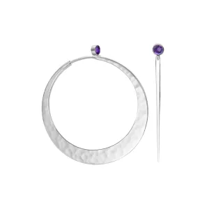Silver Eclipse Hoop Earrings