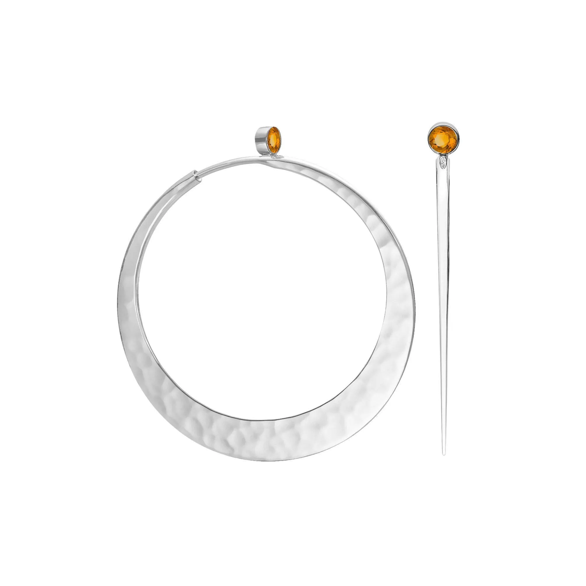 Silver Eclipse Hoop Earrings