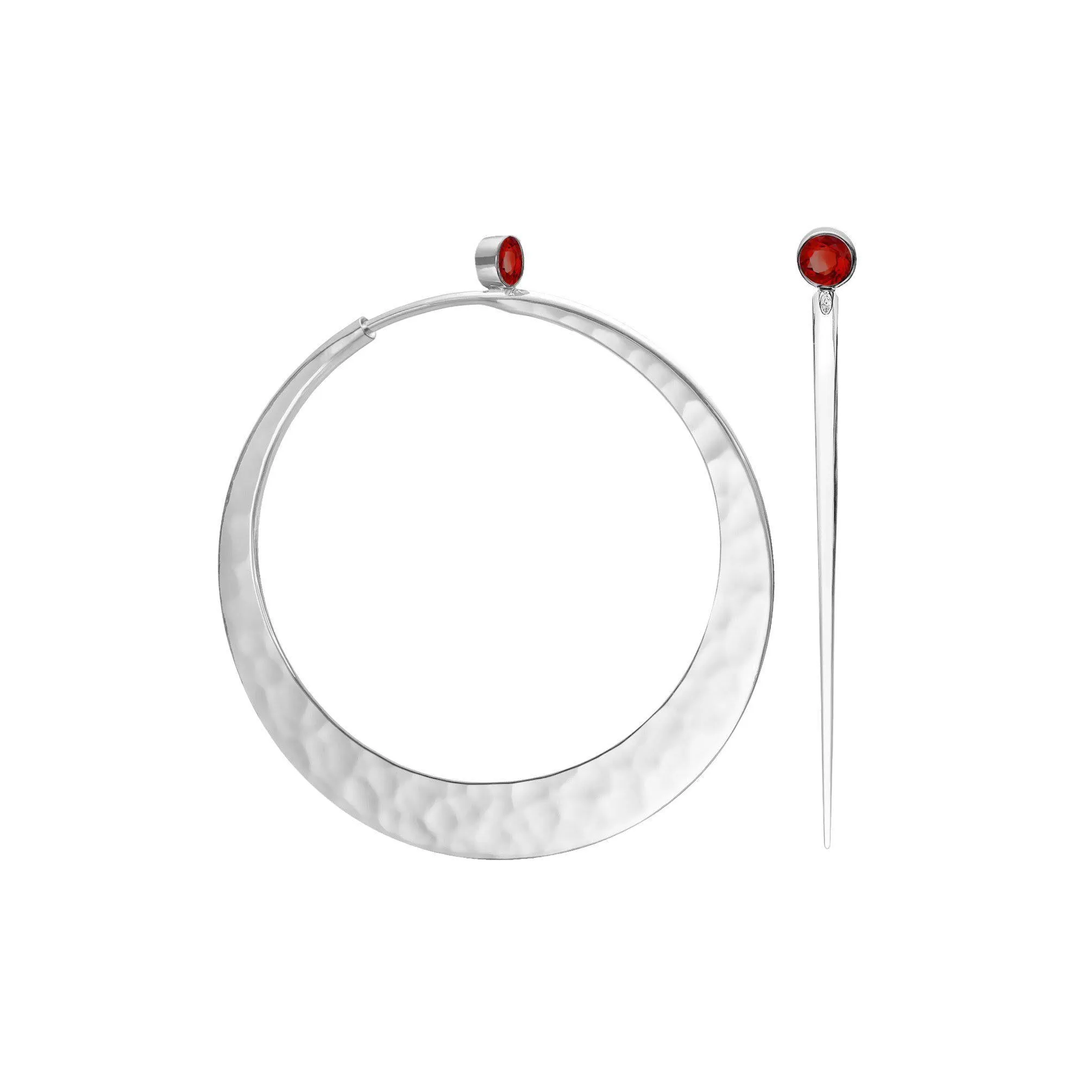 Silver Eclipse Hoop Earrings