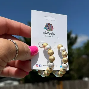 Silver/Gold Beaded Hoops