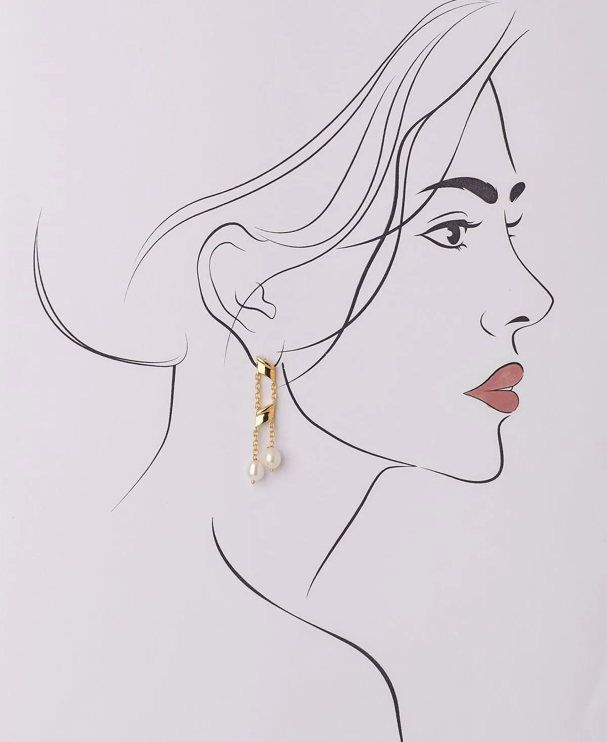 Simple Pretty Pearl hanging Earring