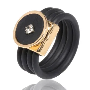 Single Stone Silicone Stripes Ring
