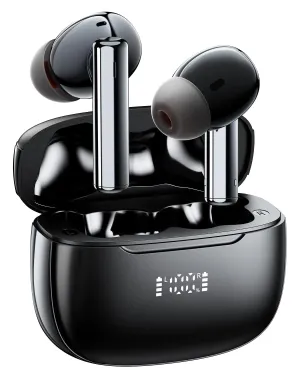 Skysay Wireless Earbuds 𝟰𝟬dB Active Noise Cancelling Bluetooth Ear Buds (𝗔𝗡𝗖) Bluetooth 5.3 Earbuds with LED Power Display Charging Case Wireless Headphones with Mic for Phone Laptop (Black)