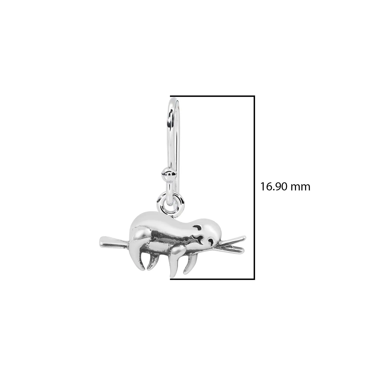 Sloth Cute Earrings in 925 Sterling Silver Dangle Earrings Lightweight Animal Lover Earring