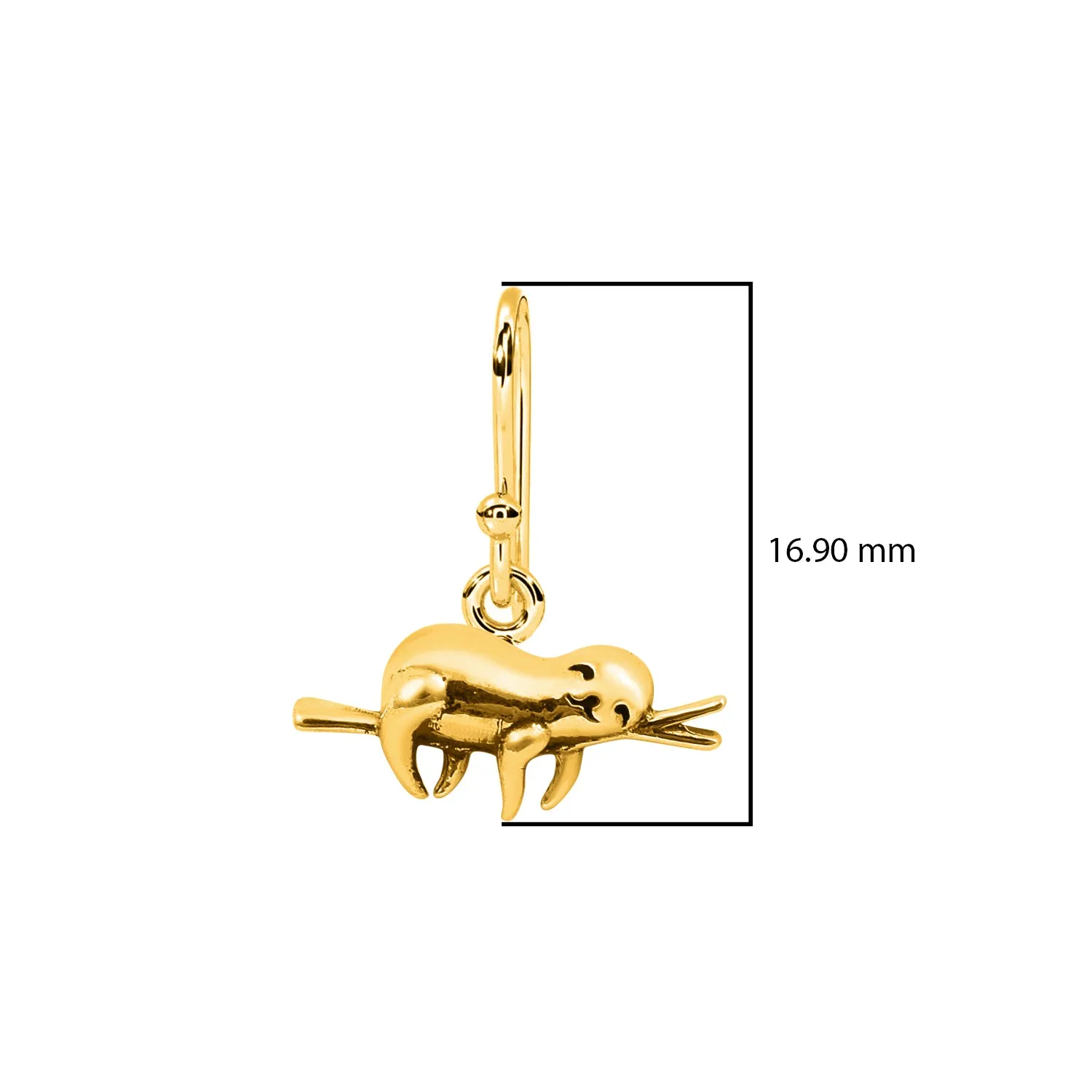 Sloth Cute Earrings in 925 Sterling Silver Dangle Earrings Lightweight Animal Lover Earring