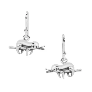 Sloth Cute Earrings in 925 Sterling Silver Dangle Earrings Lightweight Animal Lover Earring