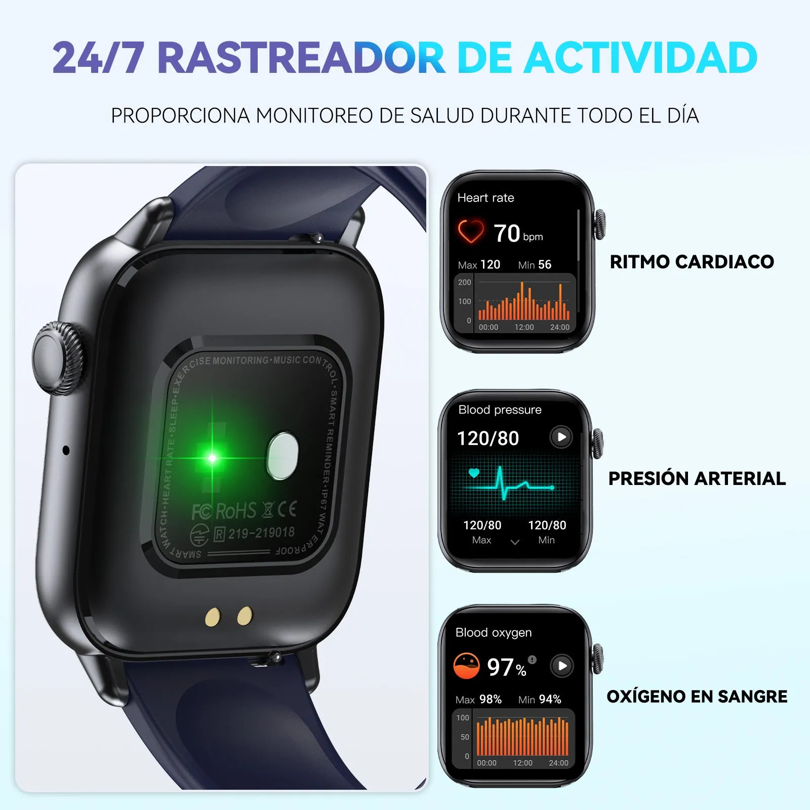 Smart Watch Men Women Sports Bluetooth Call Heart Rate   Description