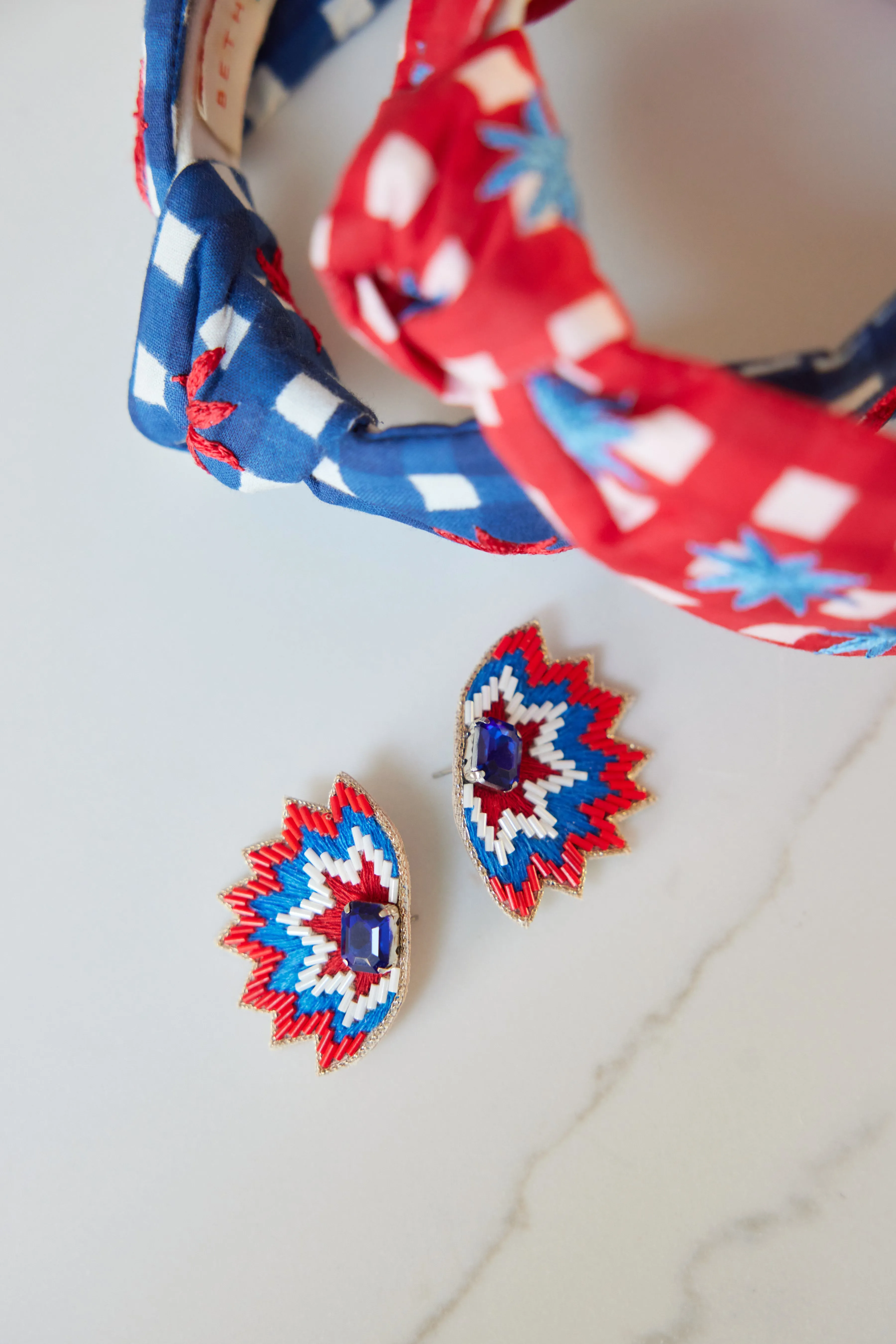 Soho Studs in Red, White and Blue