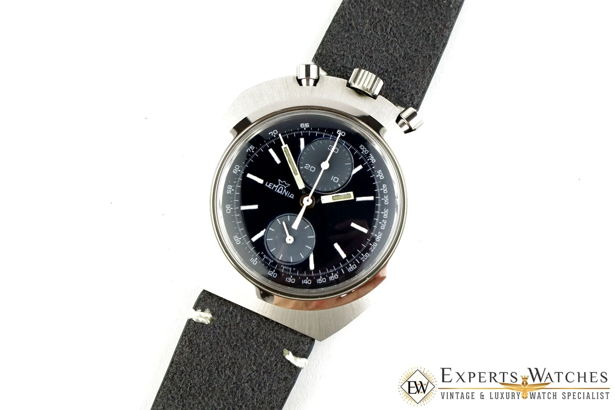 SOLD!!!  Serviced Vintage 1970's Lemania BullHead Chronograph 872 Omega 930 Watch CPO