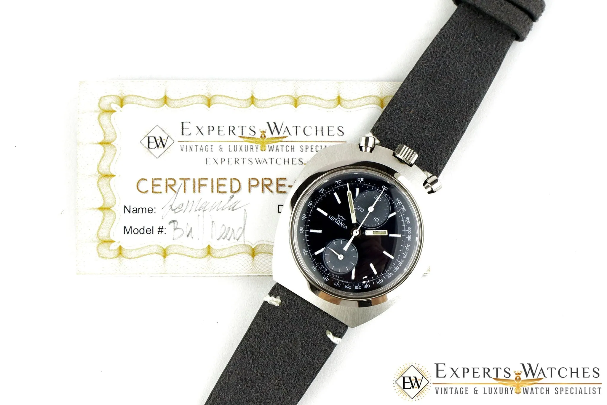 SOLD!!!  Serviced Vintage 1970's Lemania BullHead Chronograph 872 Omega 930 Watch CPO