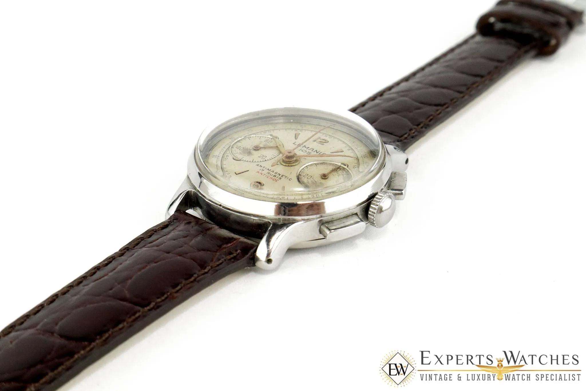 SOLD!!!  Vintage 1950s Lemania 105 Chronograph WWII Cal 1275 (320 / 321) CH27 Watch CPO