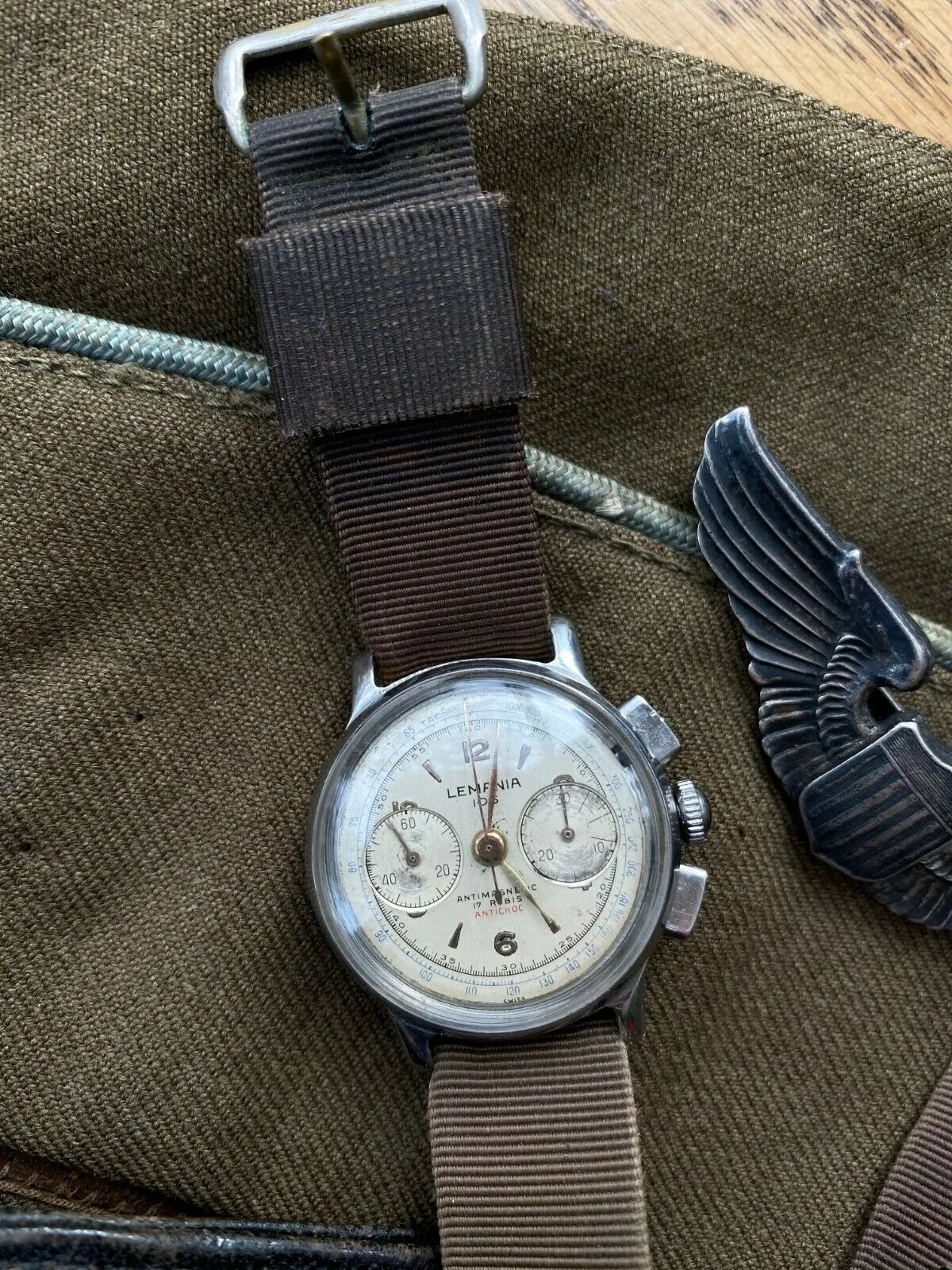 SOLD!!!  Vintage 1950s Lemania 105 Chronograph WWII Cal 1275 (320 / 321) CH27 Watch CPO