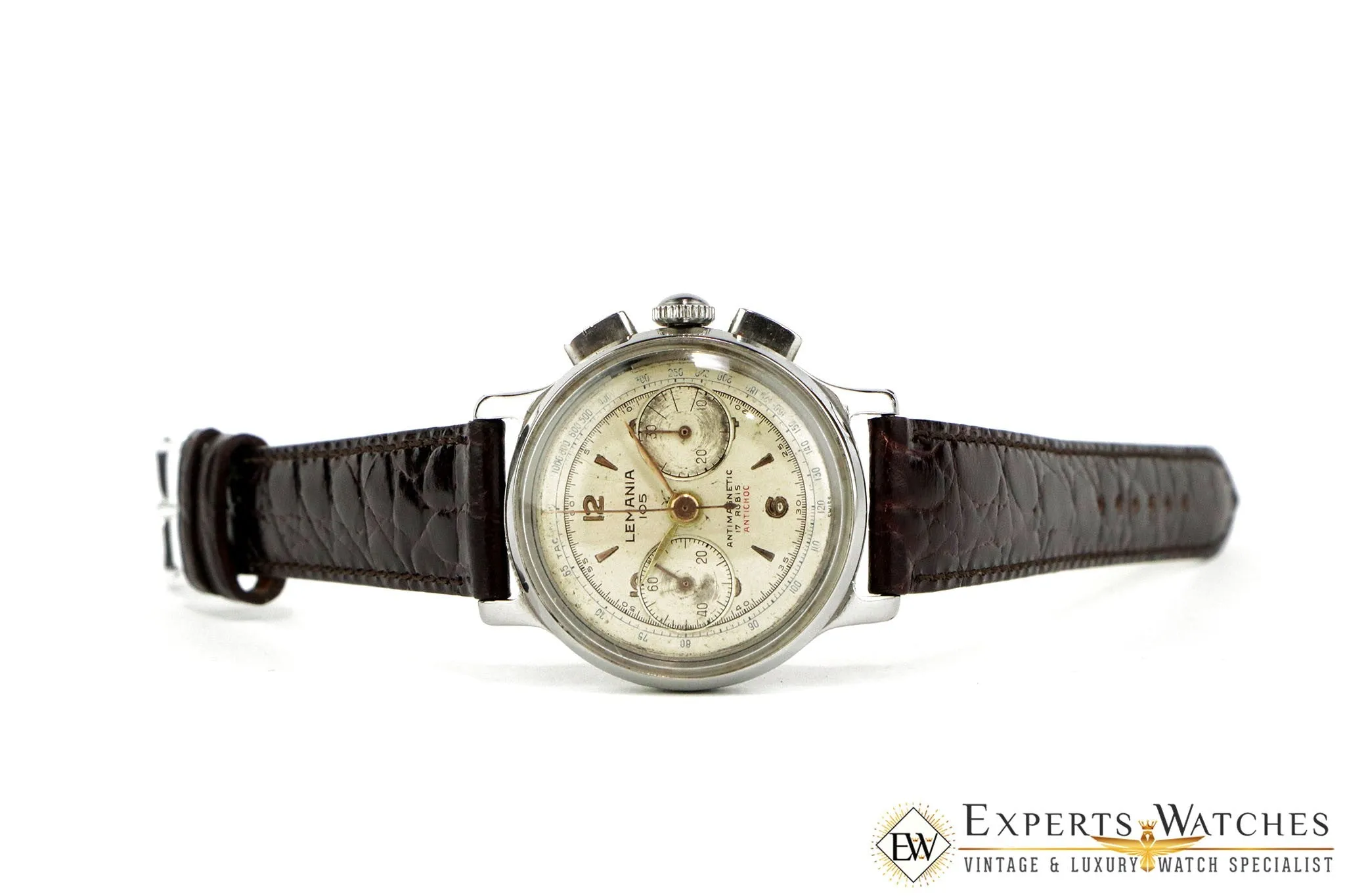 SOLD!!!  Vintage 1950s Lemania 105 Chronograph WWII Cal 1275 (320 / 321) CH27 Watch CPO
