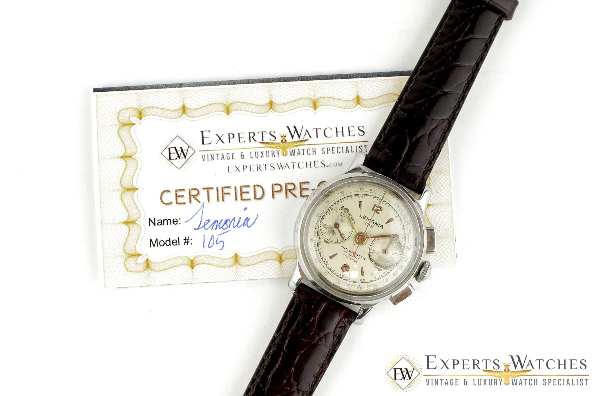 SOLD!!!  Vintage 1950s Lemania 105 Chronograph WWII Cal 1275 (320 / 321) CH27 Watch CPO