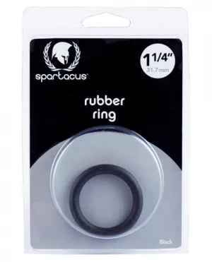 Spartacus 1.25" Rubber Cock Ring - Black