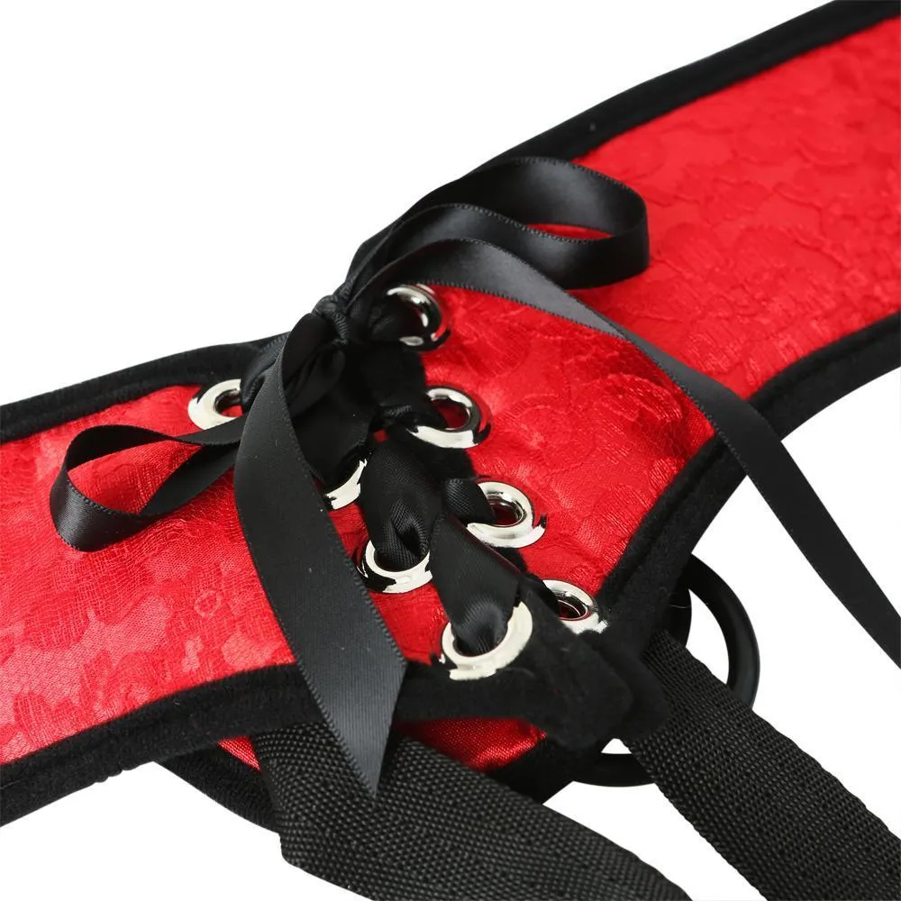 Sportsheets Red Lace Corsette Strap-On