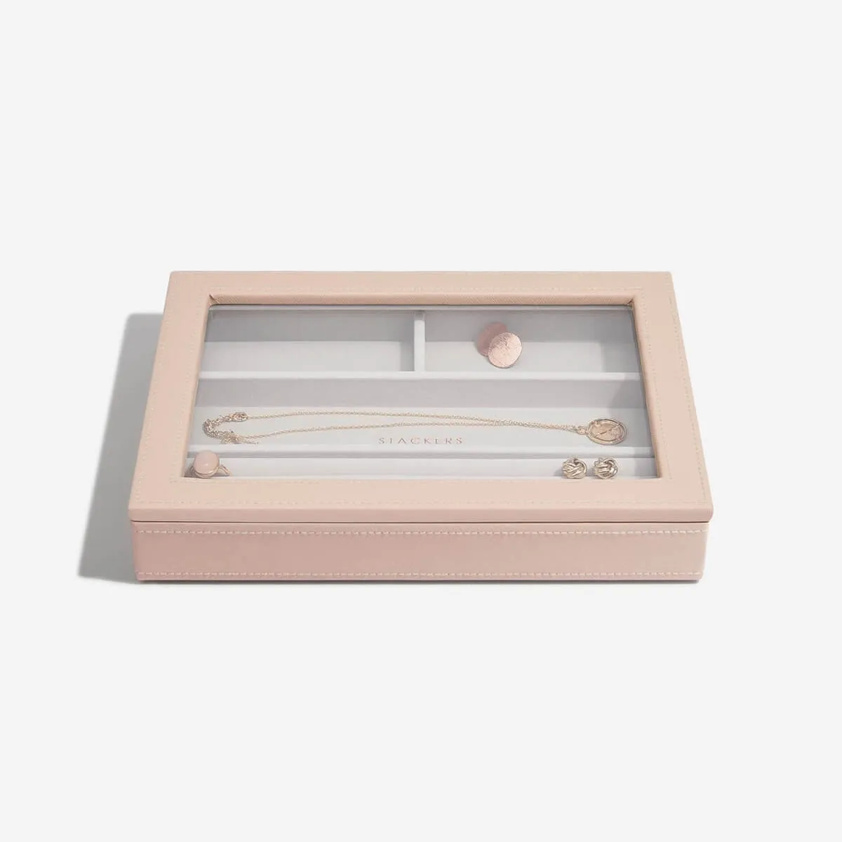 Stackers Classic Jewellery Box (Glass Lid) - Blush Pink