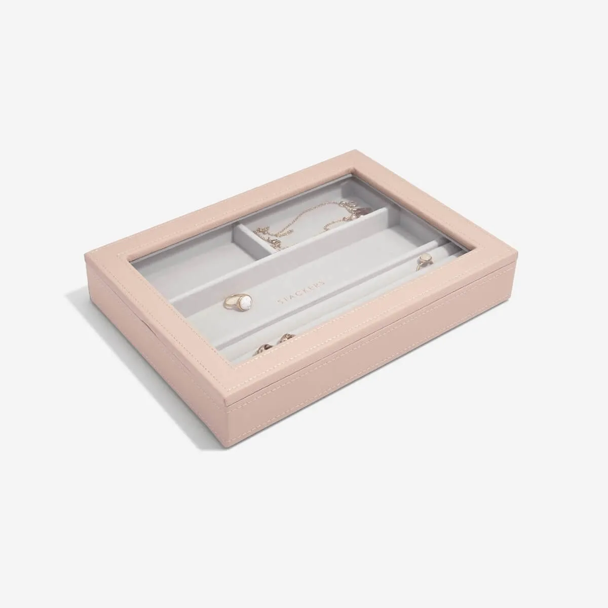 Stackers Classic Jewellery Box (Glass Lid) - Blush Pink