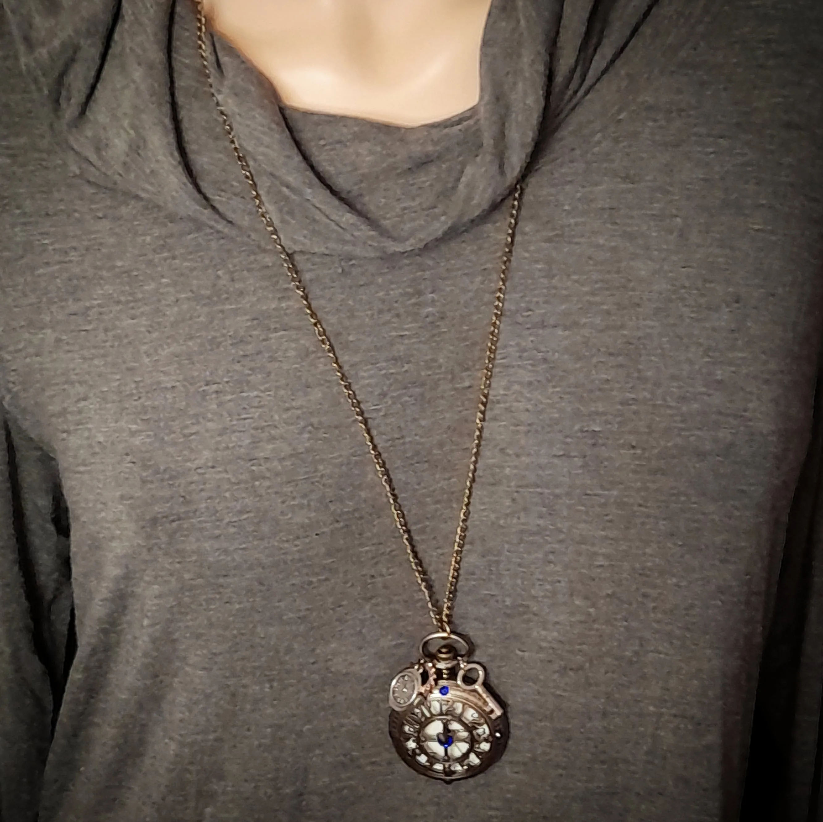 Steampunk Purple Magical Pocket Watch Necklace