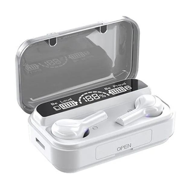 STEVVEX Bluetooth Earphones Wireless Headphone 2200mAh Charging Box Sports Waterproof Digital display Earbuds Headsets With Microphone For Cell Phones