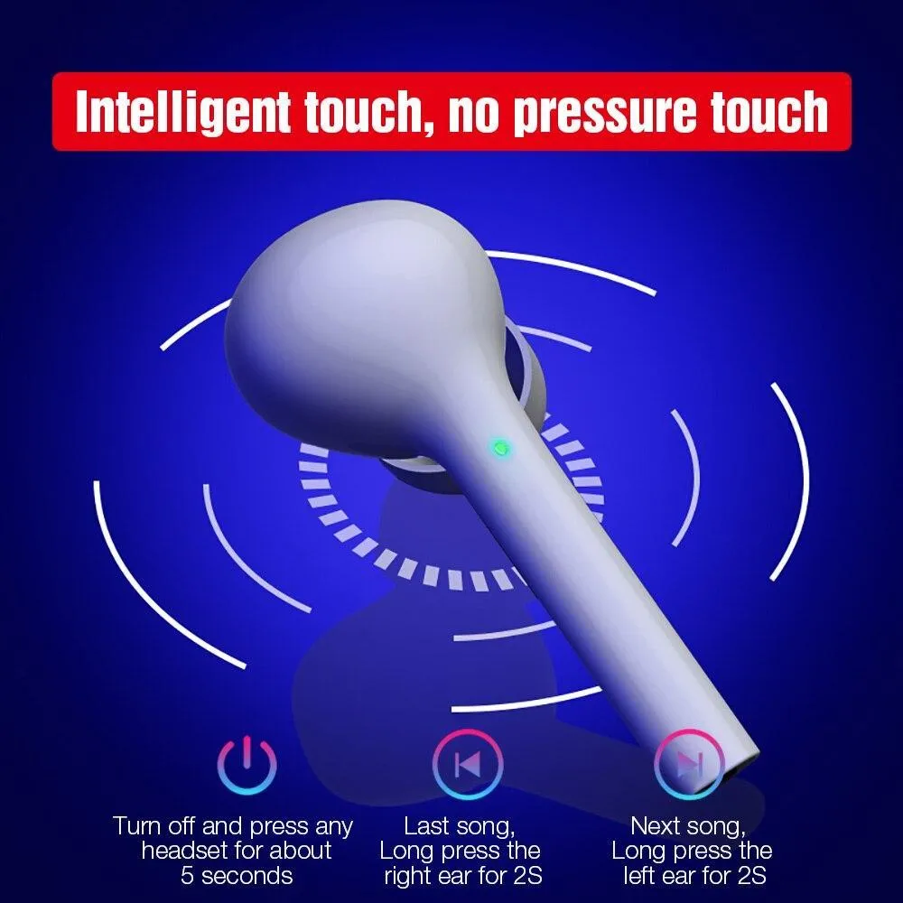 STEVVEX  Bluetooth Wireless Earphone Headphones Freebud Touch Control Sport Headset With Dual Microphone For Mobile Phone